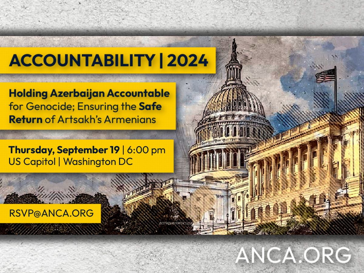ANCA organizará evento conmemorativo del ataque de Azerbaiyán a Artsaj en el Congreso de Estados Unidos