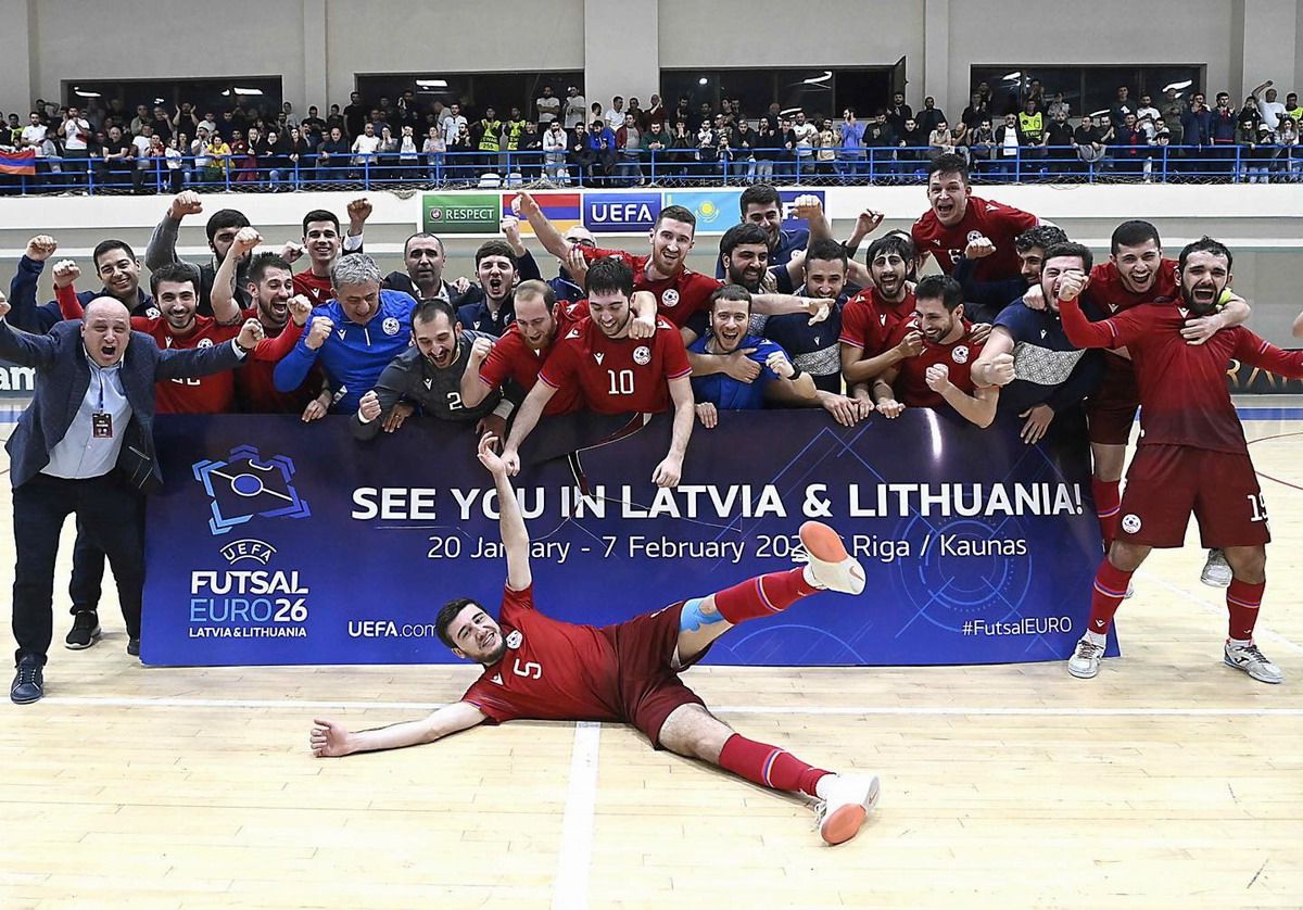 La selección de fútbol sala de Armenia alcanza el puesto 13 en el ranking UEFA 2025