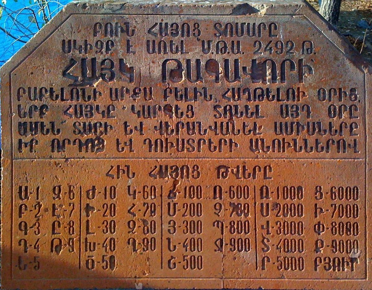 calendario armenio antiguo
