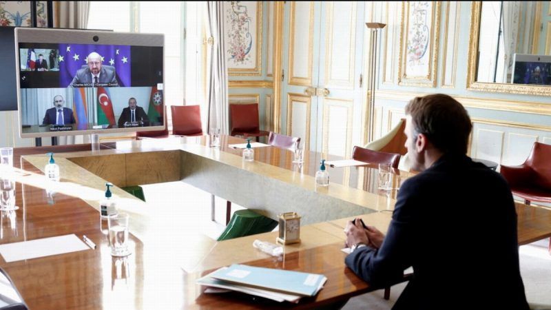 Macron media en videoconferencia de Pashinyan y Aliyev