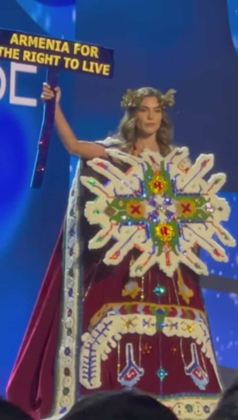 Armenia por el Derecho a la Vida: Kristina Ayanian desde el escenario del certamen Miss Universo 2022