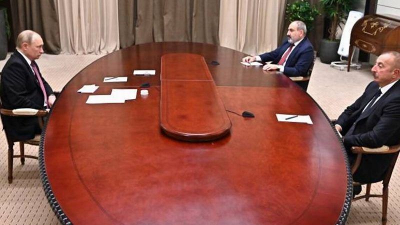 Putin, Aliyev y Pashinyan finalizan "muy constructiva" reunión en Sochi