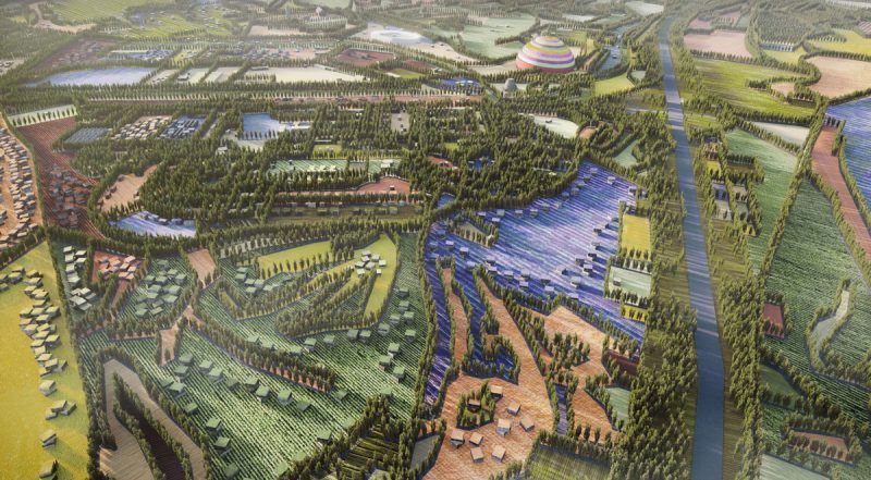 Haciendo hincapié en los modos innovadores de vivienda y un estilo de vida agrario autosuficiente, el plan maestro del Valle de Gagarin abarca más de  34.000 hectáreas  Foto: MVRDV
