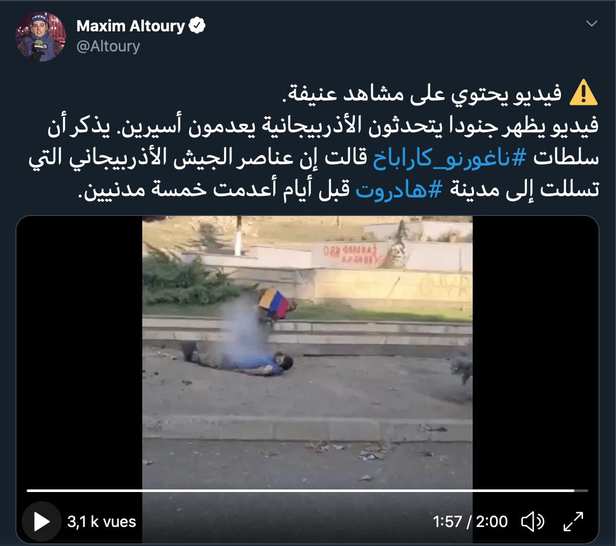 Gor Abrahamyan, Asesor del Fiscal General de Artsaj, anunció que inició una causa penal por el asesinato brutal de dos residentes de Hadrut durante la guerra de agresión desatada por Azerbaiyán contra Artsaj.