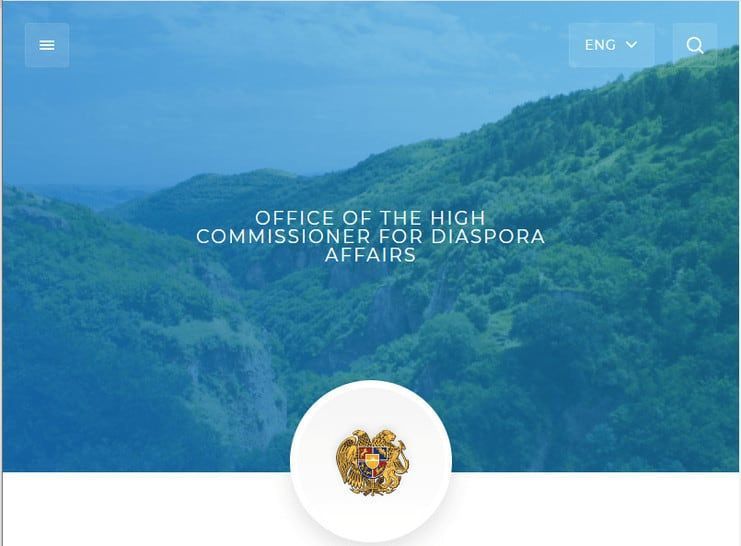 El sitio web oficial de la Oficina del Alto Comisionado para Asuntos de la Diáspora ya está disponible en armenio, inglés y ruso.