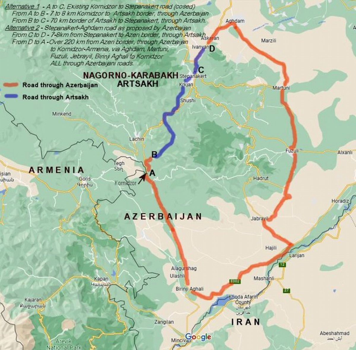 Azerbaiyán Karabaj corredor