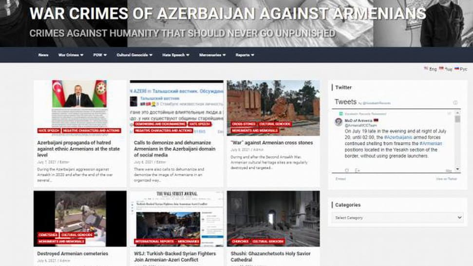 Sitio web sobre crímenes de guerra de Azerbaiyán