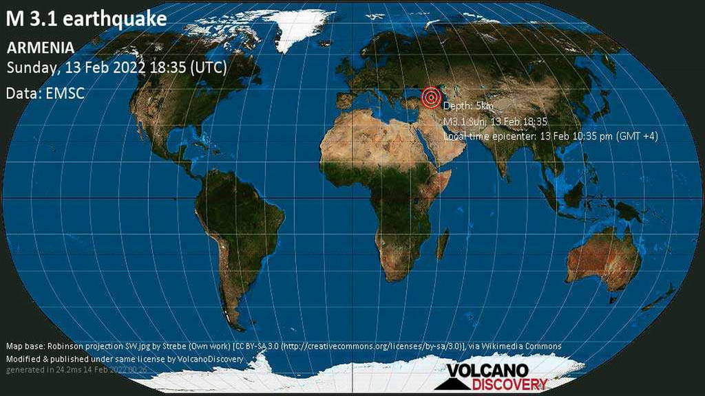 Armenia fuertemente sacudida por un terremoto de 5.4 puntos